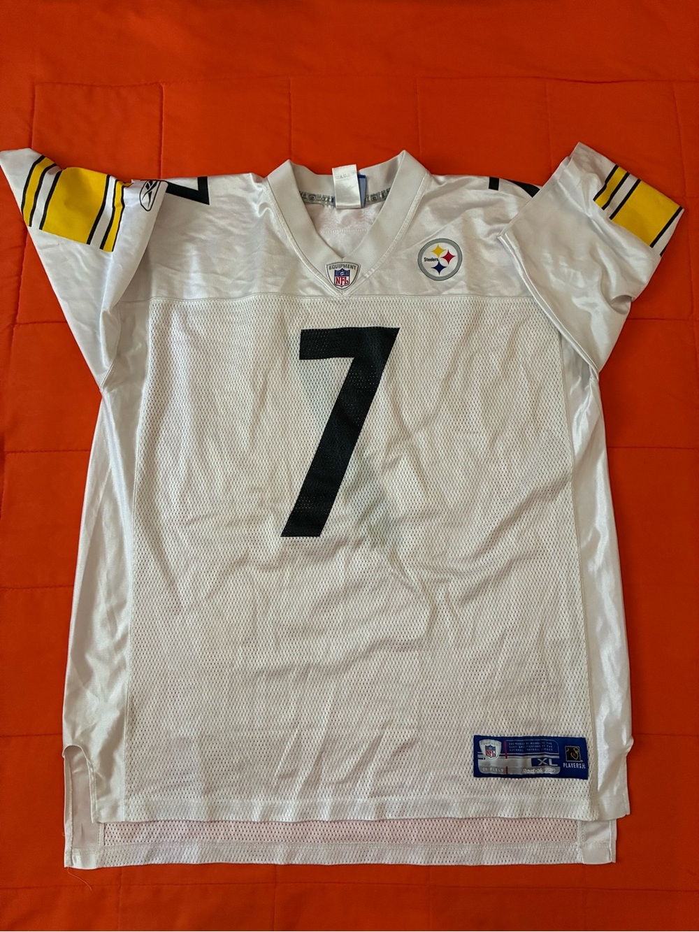 Pittsburgh Steelers Jersey Mens  XL Ben Roethlisberger #7 White Reebok On-Field